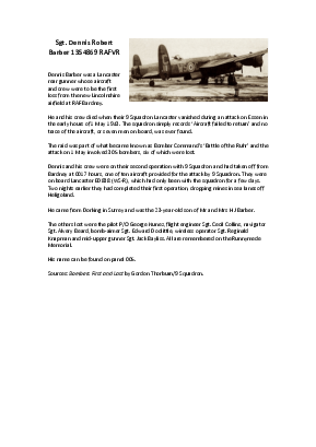 A preview of a PDF biography for Barber, Dennis Robert